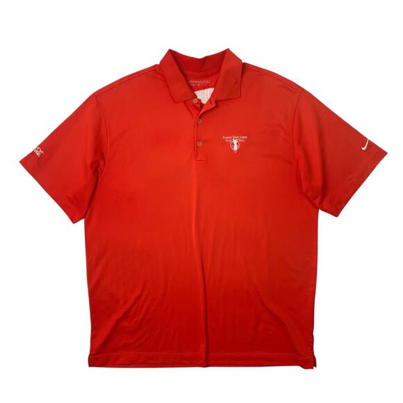 Nike Polo Shirt Mens XL Red Dri Fit Robert Trent Jones Golf Trail Course - Picture 1 of 13
